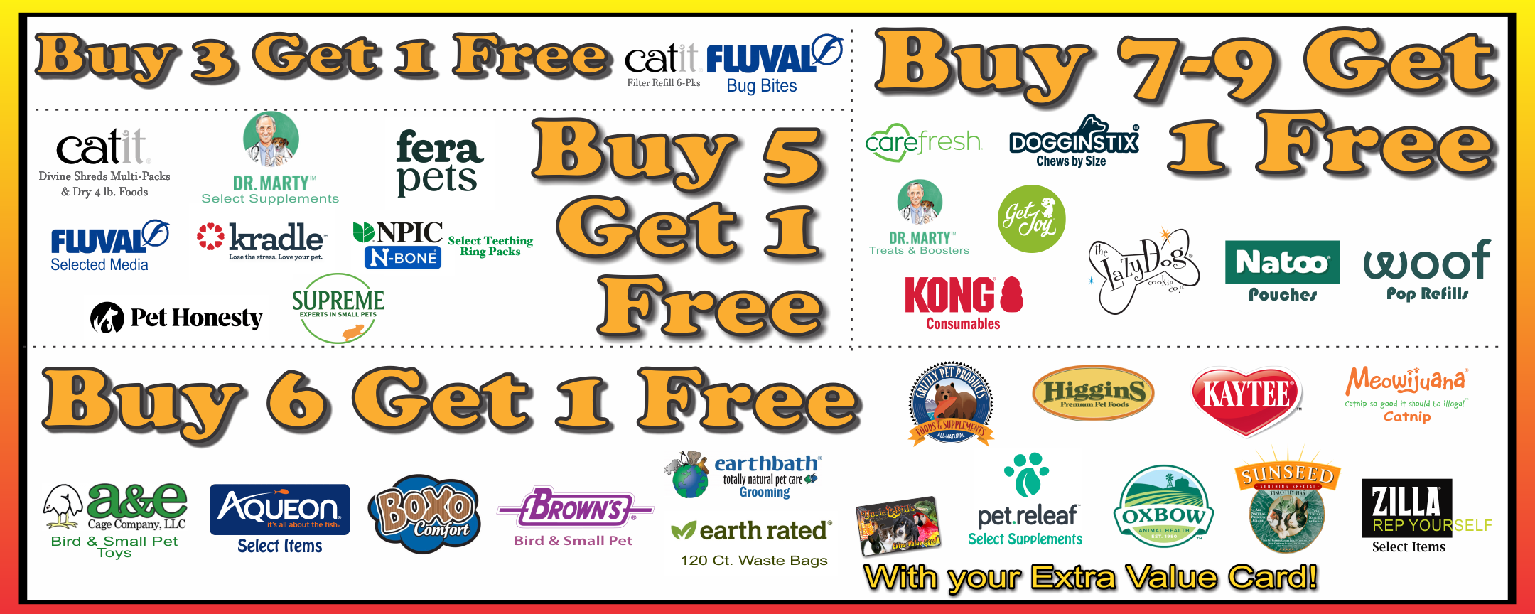 Uncle Bills Frequent Buyer Programs Buy 3 to Buy 9 Get 1 Free